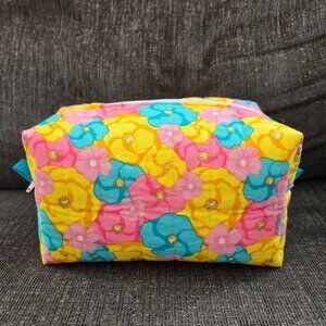 Crafty & Posh Multicolour Floral Handmade Quilted Carry-All Makeup Bag